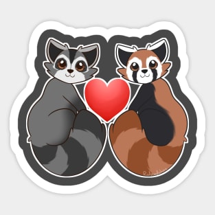 Raccoon & Red Panda Best Friends Sticker